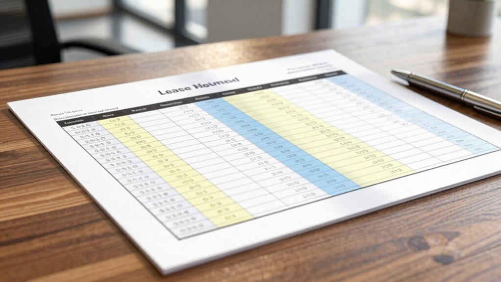 understanding lease worksheet details