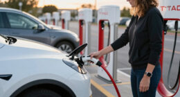Tesla Adds Emergency Feature So You Can Drive Away From Supercharger Without Unplugging